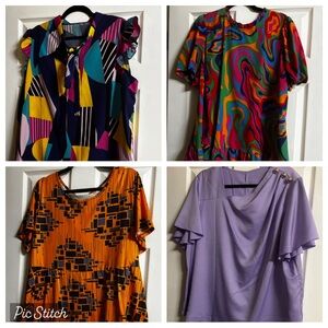 Bundle of 4 Shein Women's Work Tops Size 2XL. Excellent Condition